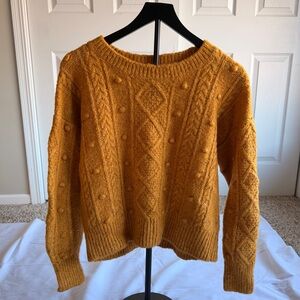 Mustard Textured Knit Sweater